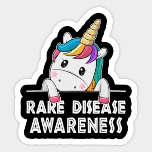 Unicorn Lovers Rare Disease Awareness Funny Sticker